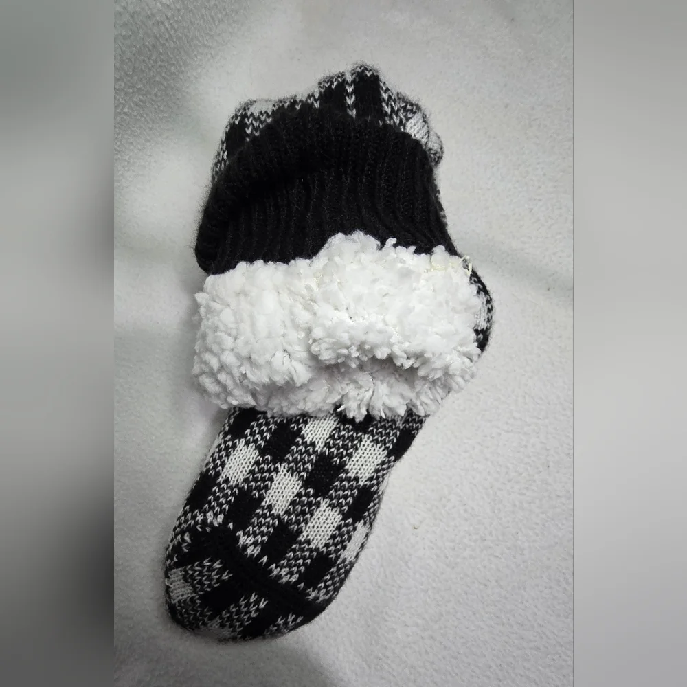Buffalo Plaid long sherpa lined socks